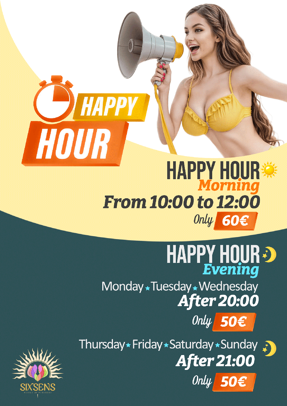 SIXSENS happy hour Happy Hour Morning and Evening web 2024